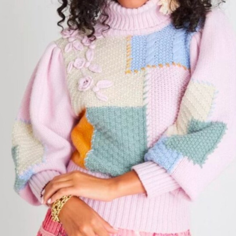 Love Shack Fancy pink turtleneck sweater